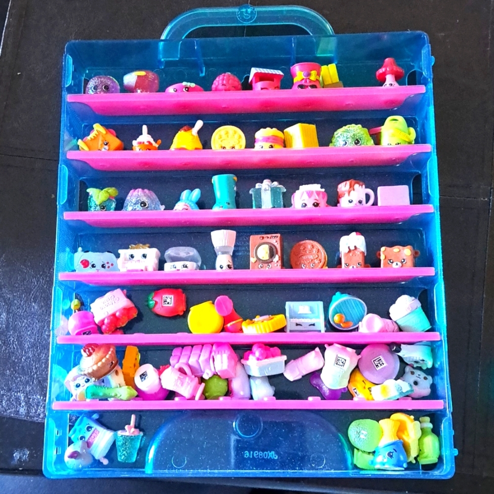 Shopkins collection with case.